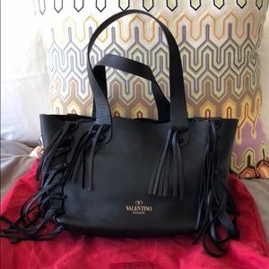 Valentino C-rock fringe tote